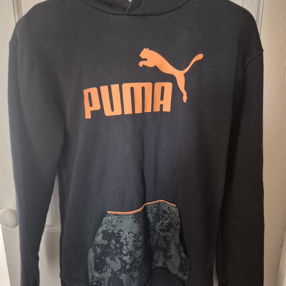 PUMA Men's Charcoal and Orange Sweater